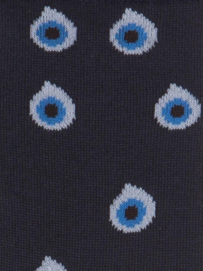 CALZA CORTA FANTASIA GREEK EYE BLU | Acquista Online Andrea Mariani Firenze